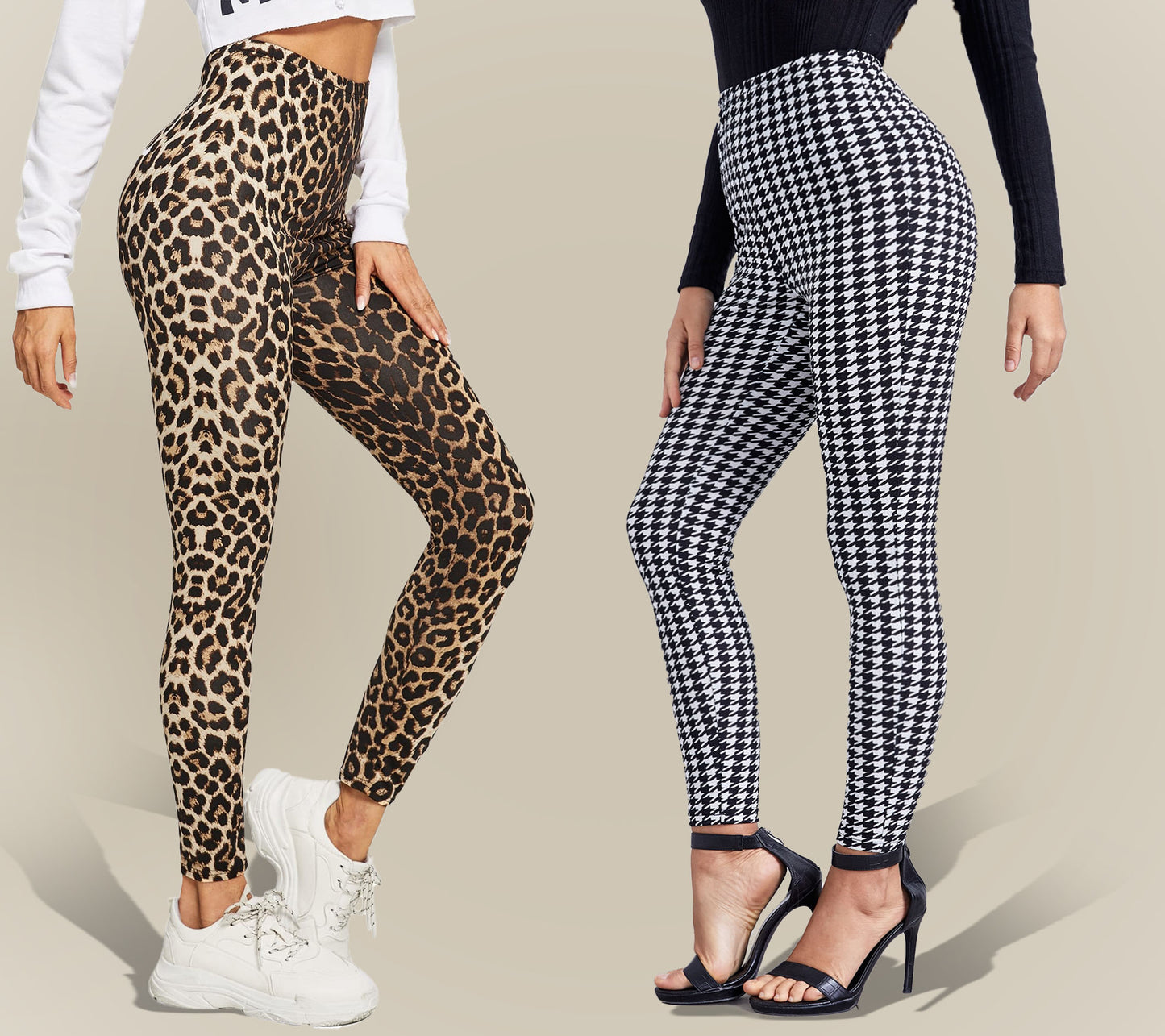 Soft and 4 Way Stretchable Ankle Length Leggings Combo