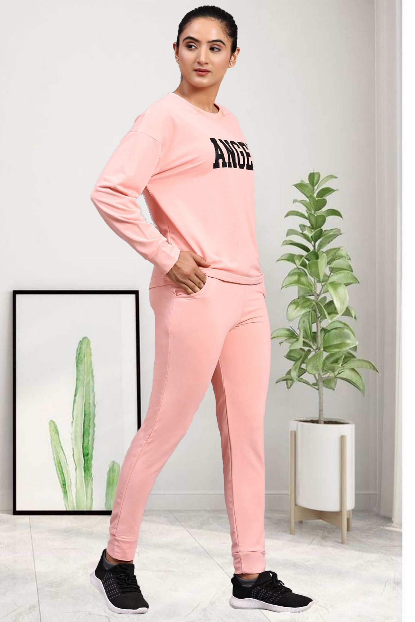 Angel Peach Tracksuit for Women | Elegant & Comfortable Activewear in Soft Peach