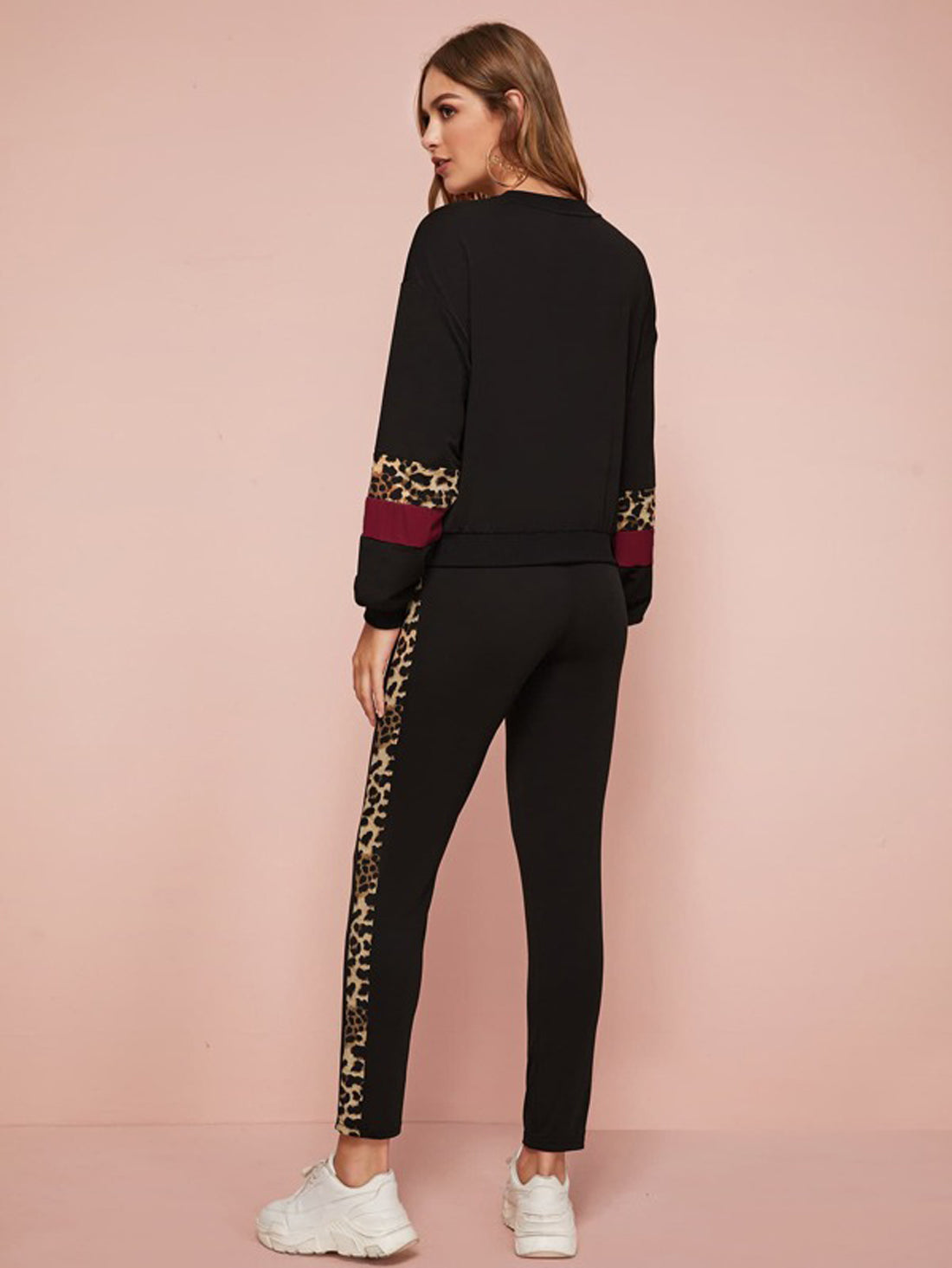 Wildly Elegant: Women's Animal Maroon Box Tracksuit - Elevate Your Active Style!