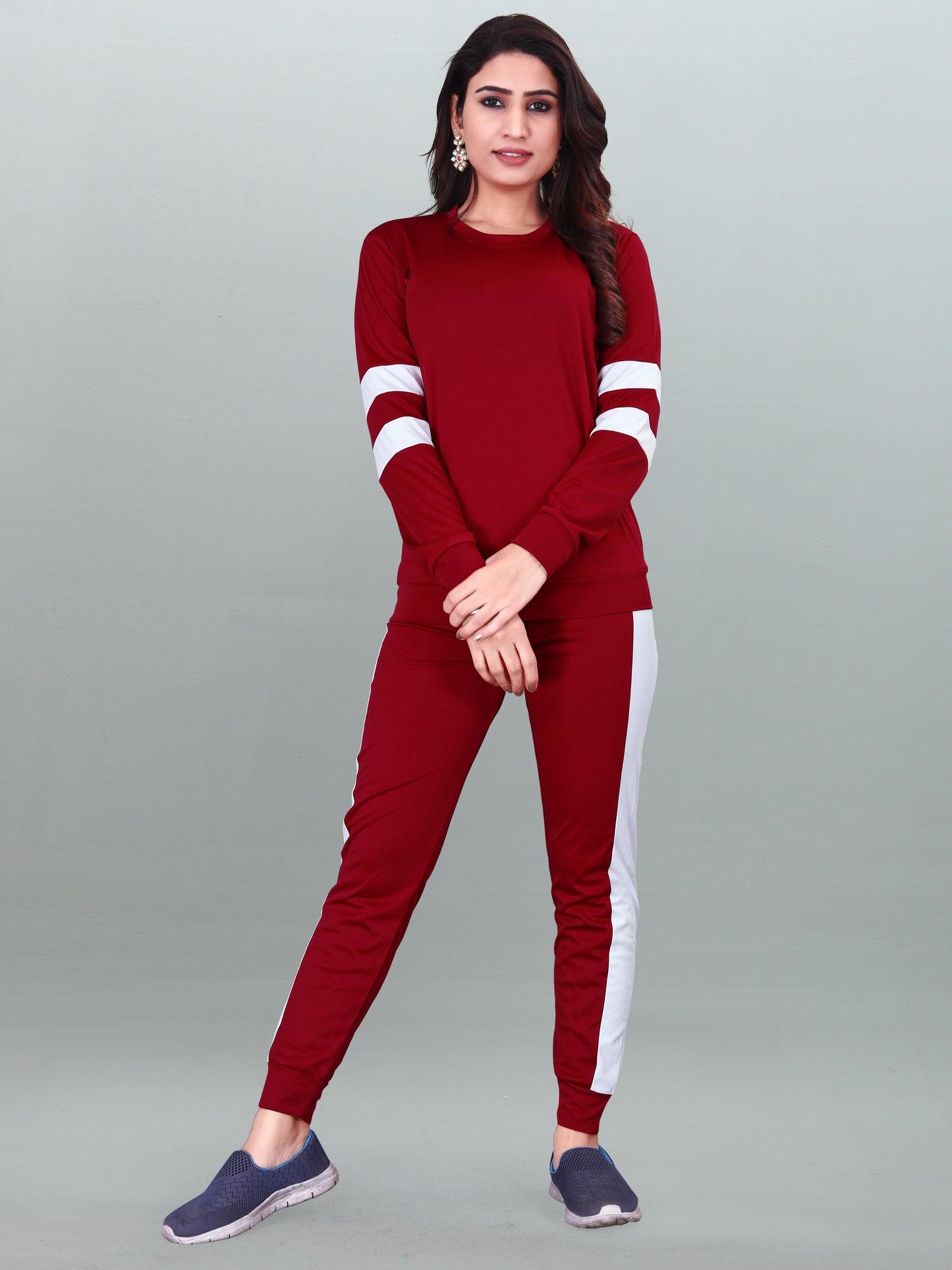 DB Women's Maroon Tracksuit: Effortless Elegance for Every Activity!