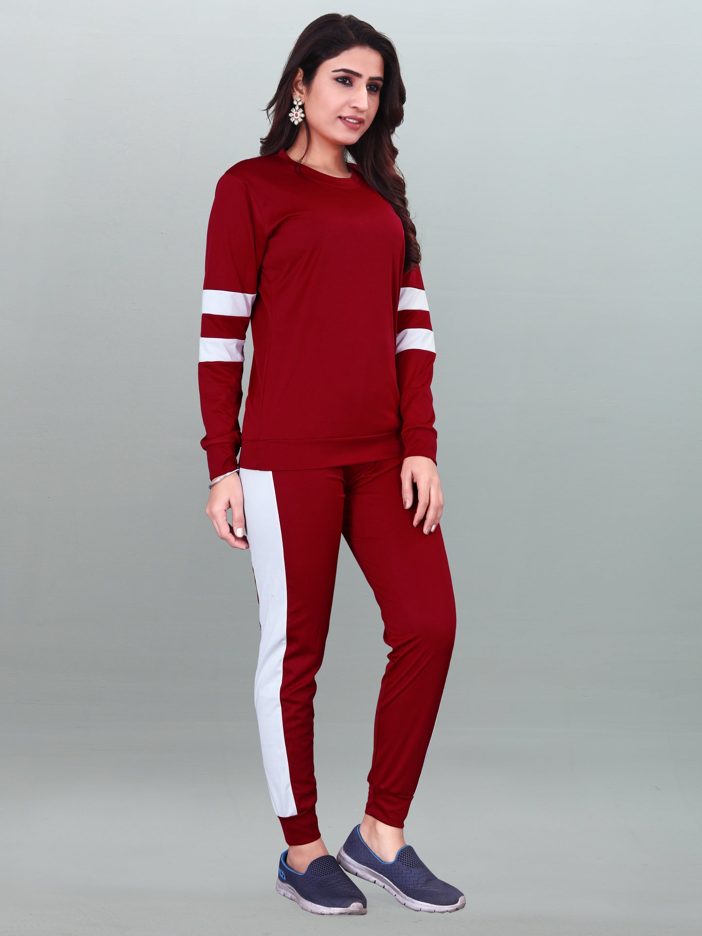 DB Women's Maroon Tracksuit: Effortless Elegance for Every Activity!