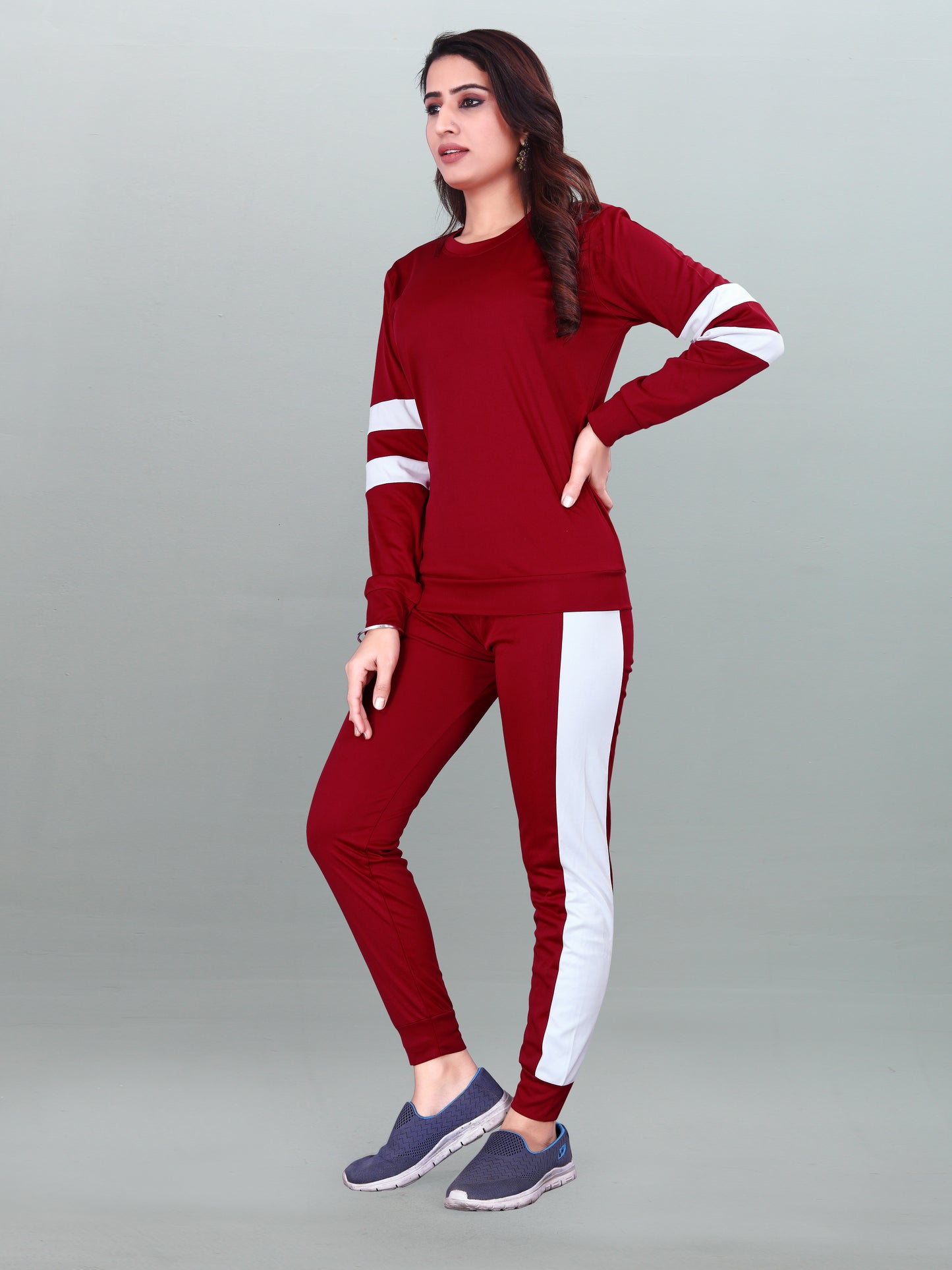 DB Women's Maroon Tracksuit: Effortless Elegance for Every Activity!