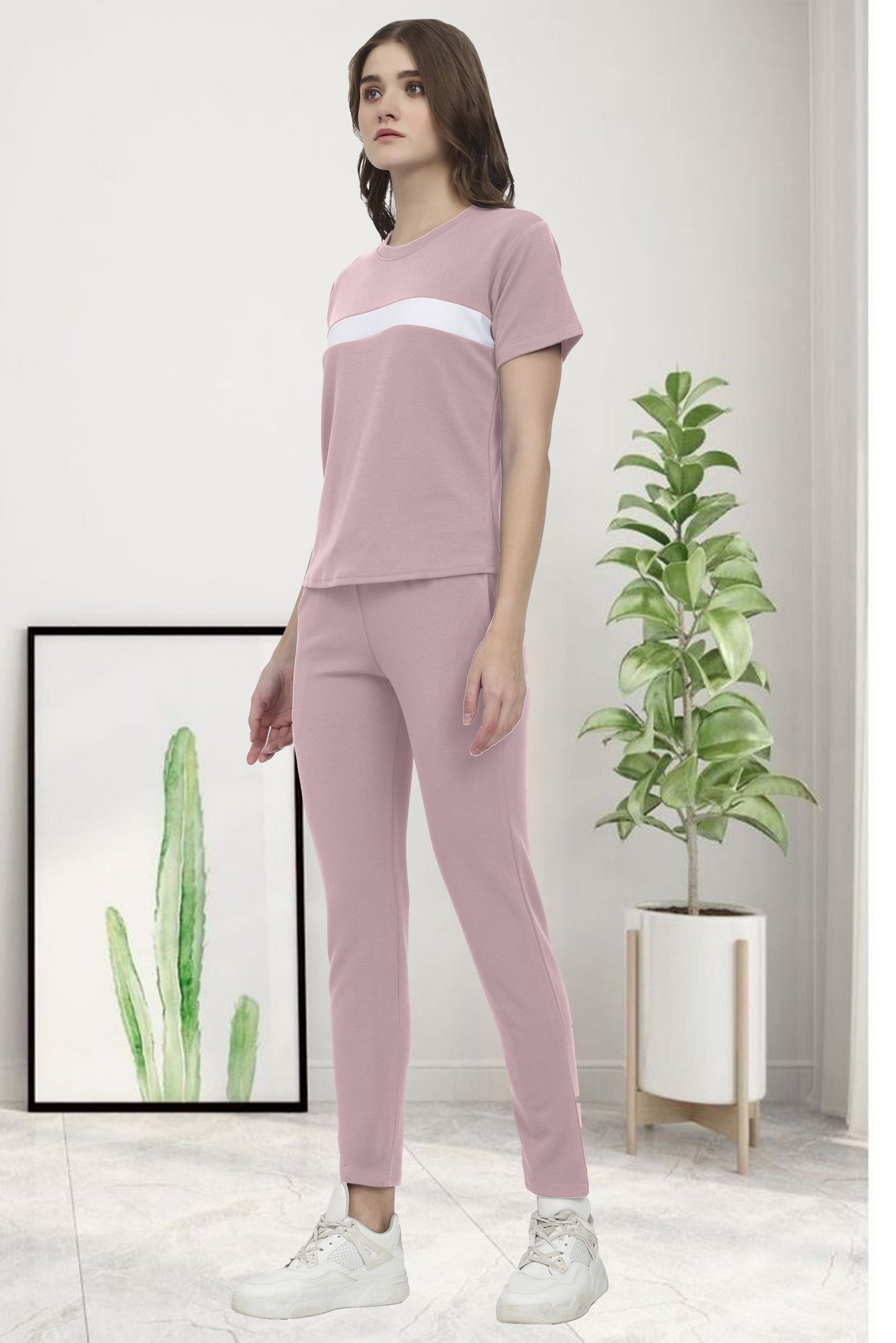 New AS Cotton Peach Tracksuit | Stylish & Comfortable Activewear in Soft Peach