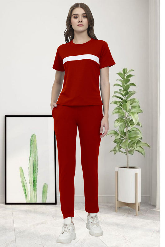 New AS Cotton Red Tracksuit | Bold & Comfortable Activewear for a Vibrant Look