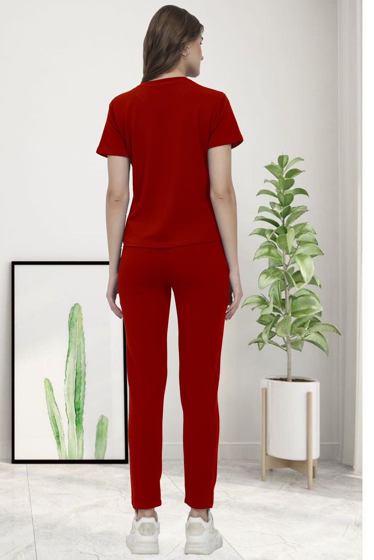 New AS Cotton Red Tracksuit | Bold & Comfortable Activewear for a Vibrant Look