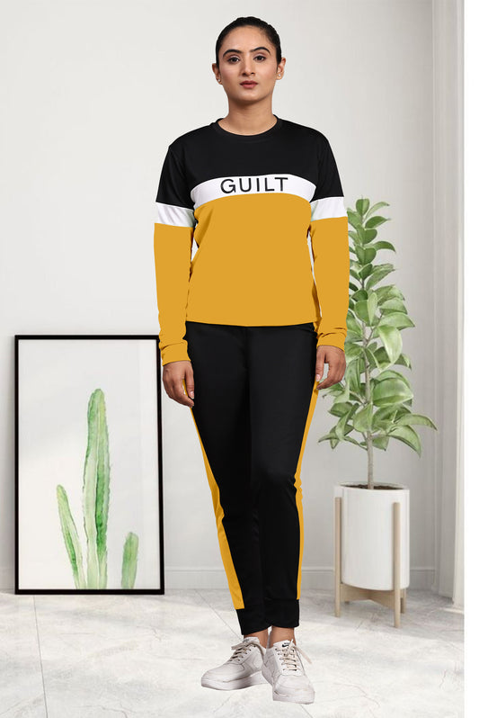 Radiant in Yellow: Guilt Women's Tracksuit – Embrace Vibrant Style and Comfort!