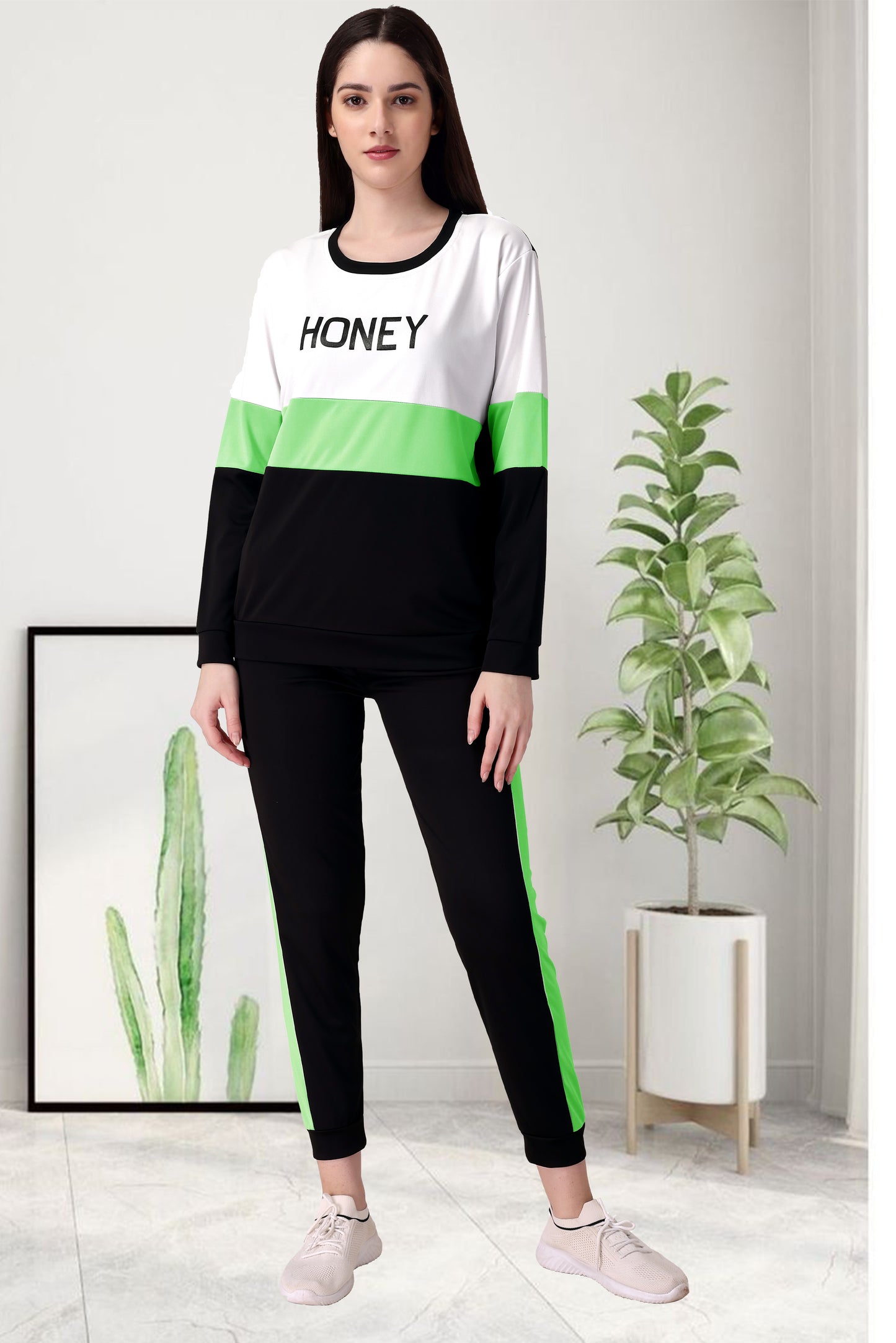 Honey Green Tracksuit for Women | Fresh & Stylish Activewear in Lush Green