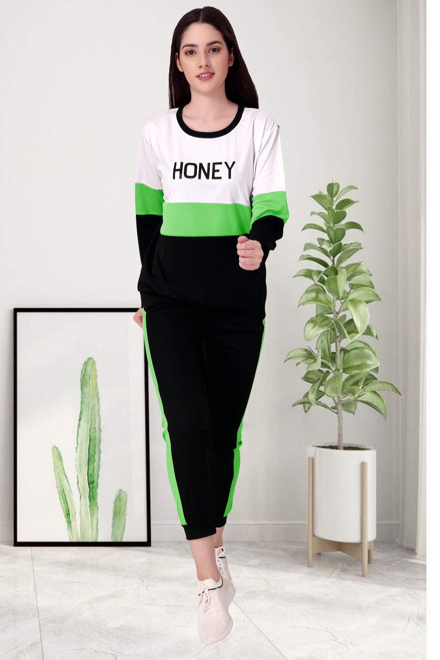 Honey Green Tracksuit for Women | Fresh & Stylish Activewear in Lush Green