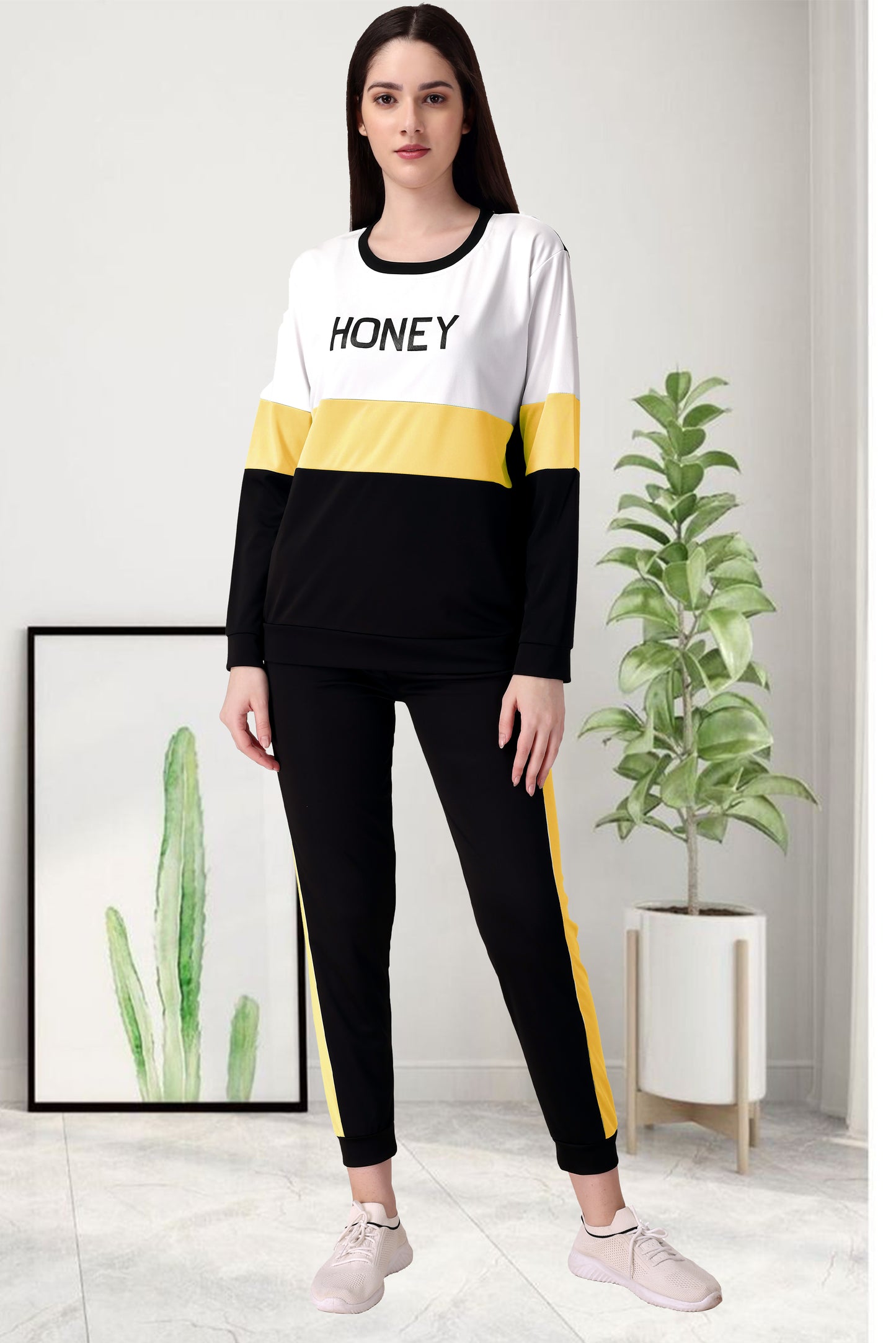 Honey Yellow Tracksuit for Women | Bright & Cheerful Activewear in Sunny Yellow