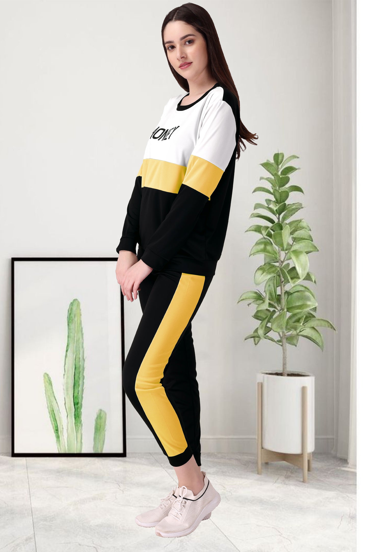 Honey Yellow Tracksuit for Women | Bright & Cheerful Activewear in Sunny Yellow