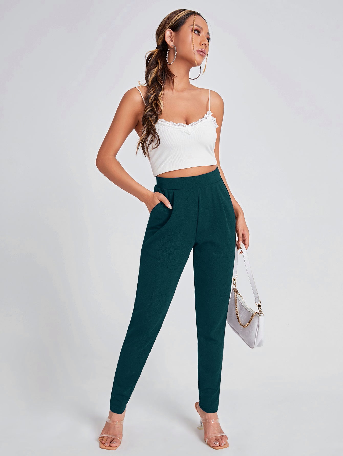 Plate Bottom Airforce Blue Palazzo Pants: Elegant Comfort for Versatile Wardrobe