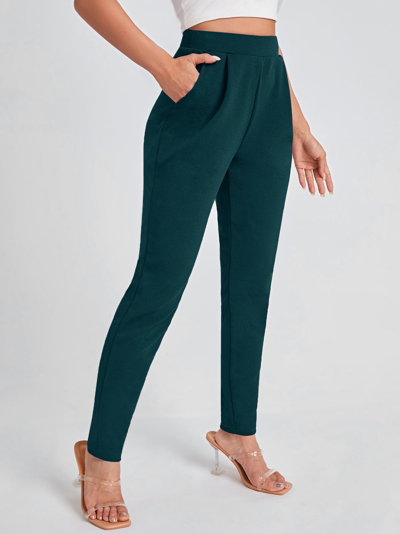 Plate Bottom Airforce Blue Palazzo Pants: Elegant Comfort for Versatile Wardrobe