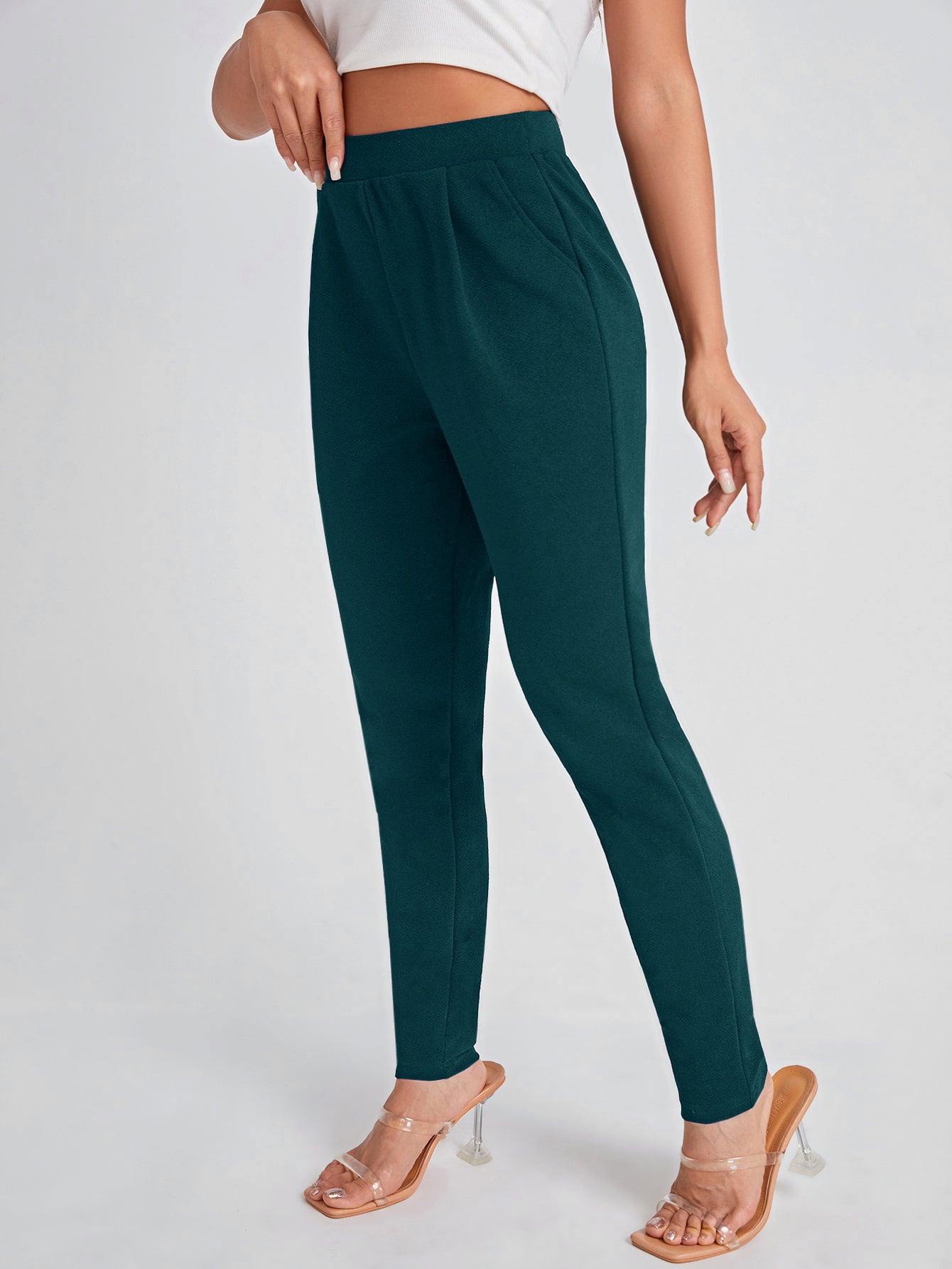 Plate Bottom Airforce Blue Palazzo Pants: Elegant Comfort for Versatile Wardrobe