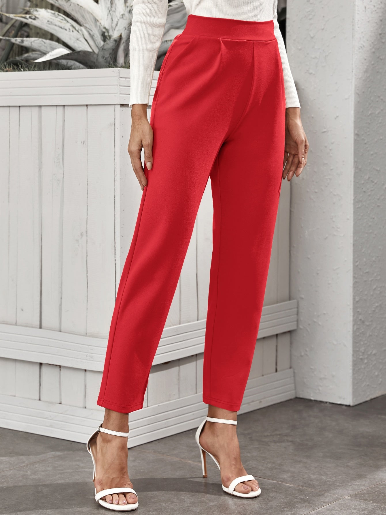 Plate Bottom Red Palazzo Pants: Bold Style with Effortless Comfort