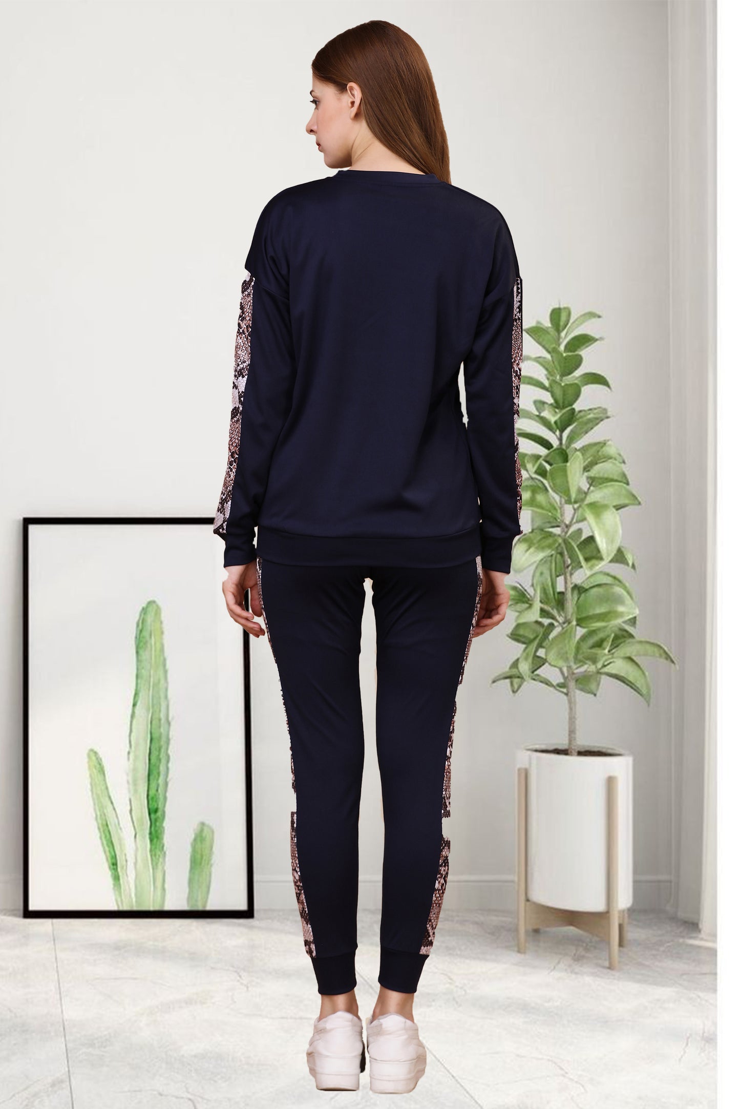 Snake Navy Blue Tracksuit for Women | Sleek & Stylish Activewear with a Rich Navy Hue