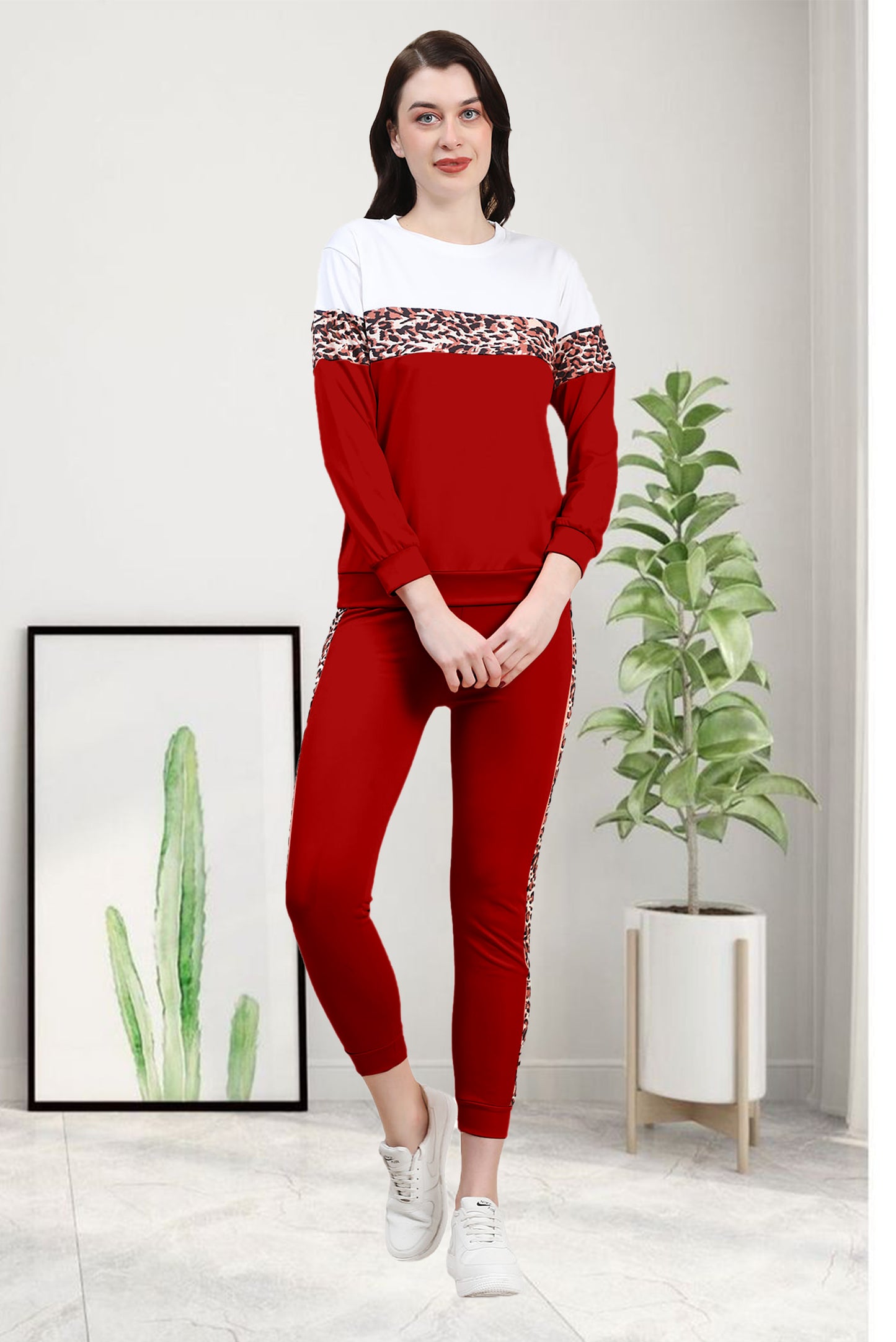 T1 Maroon Tracksuit for Women | Stylish & Comfortable Activewear in Rich Maroon