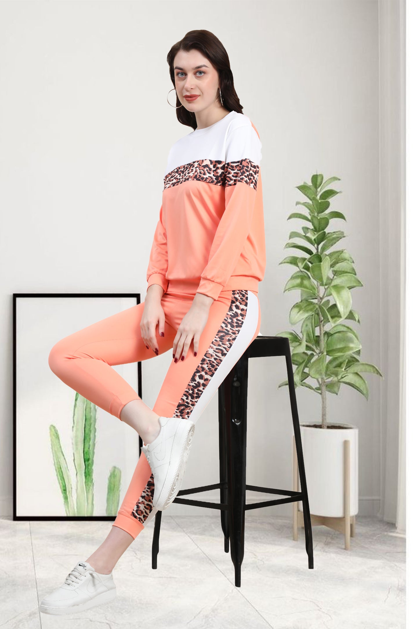 T1 Peach Tracksuit for Women | Elegant & Comfortable Activewear in Soft Peach