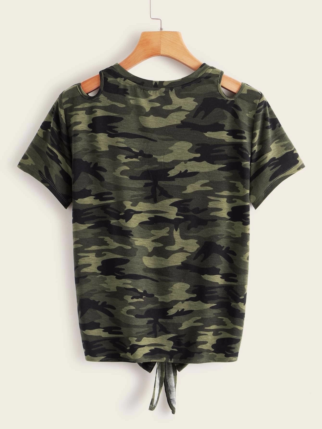 Army Print Half Sleeve Tops: Casual Cool with Military-Inspired Style