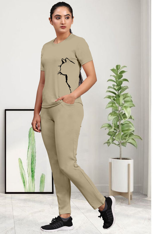 Side Cat Mehendi Tracksuit for Women | Elegant & Comfortable Activewear in Trendy Green