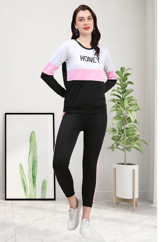 Honey Pink Tracksuit for Women | Sweet & Stylish Activewear in Soft Pink