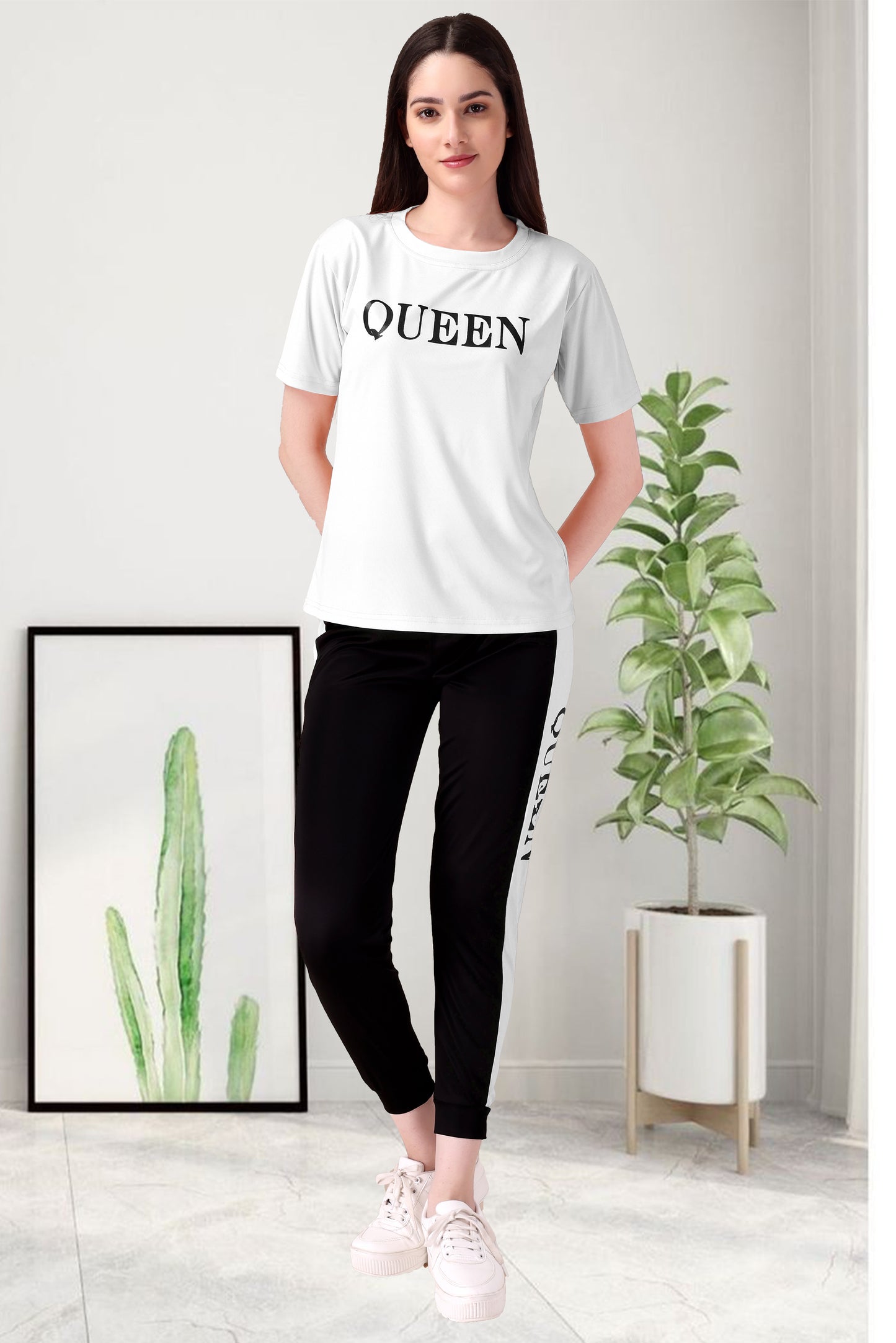 Queen White Tracksuit for Women | Classic & Elegant Activewear in Crisp White