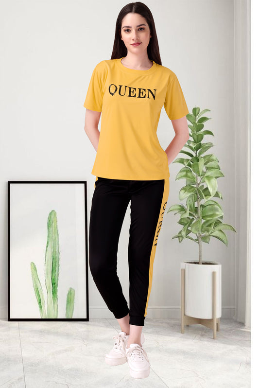 Queen Yellow Tracksuit for Women | Vibrant & Elegant Activewear in Bright Yellow