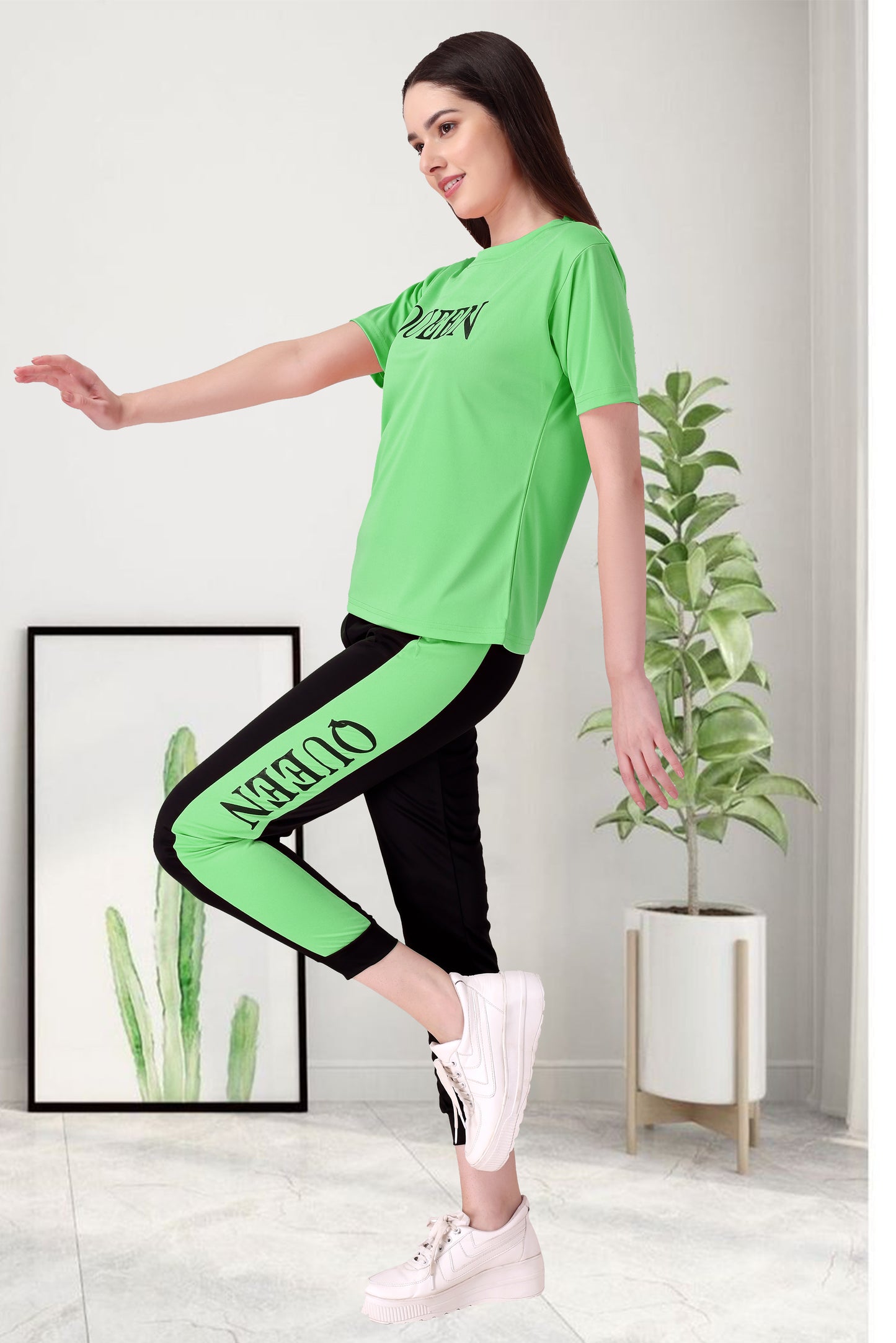 Queen Green Tracksuit for Women | Vibrant & Stylish Activewear in Fresh Green