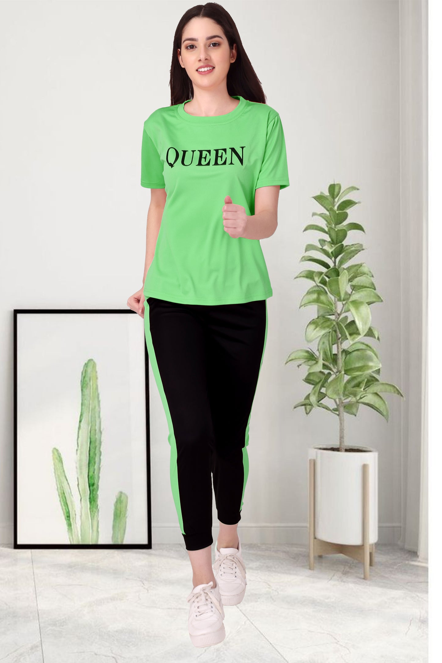 Queen Green Tracksuit for Women | Vibrant & Stylish Activewear in Fresh Green