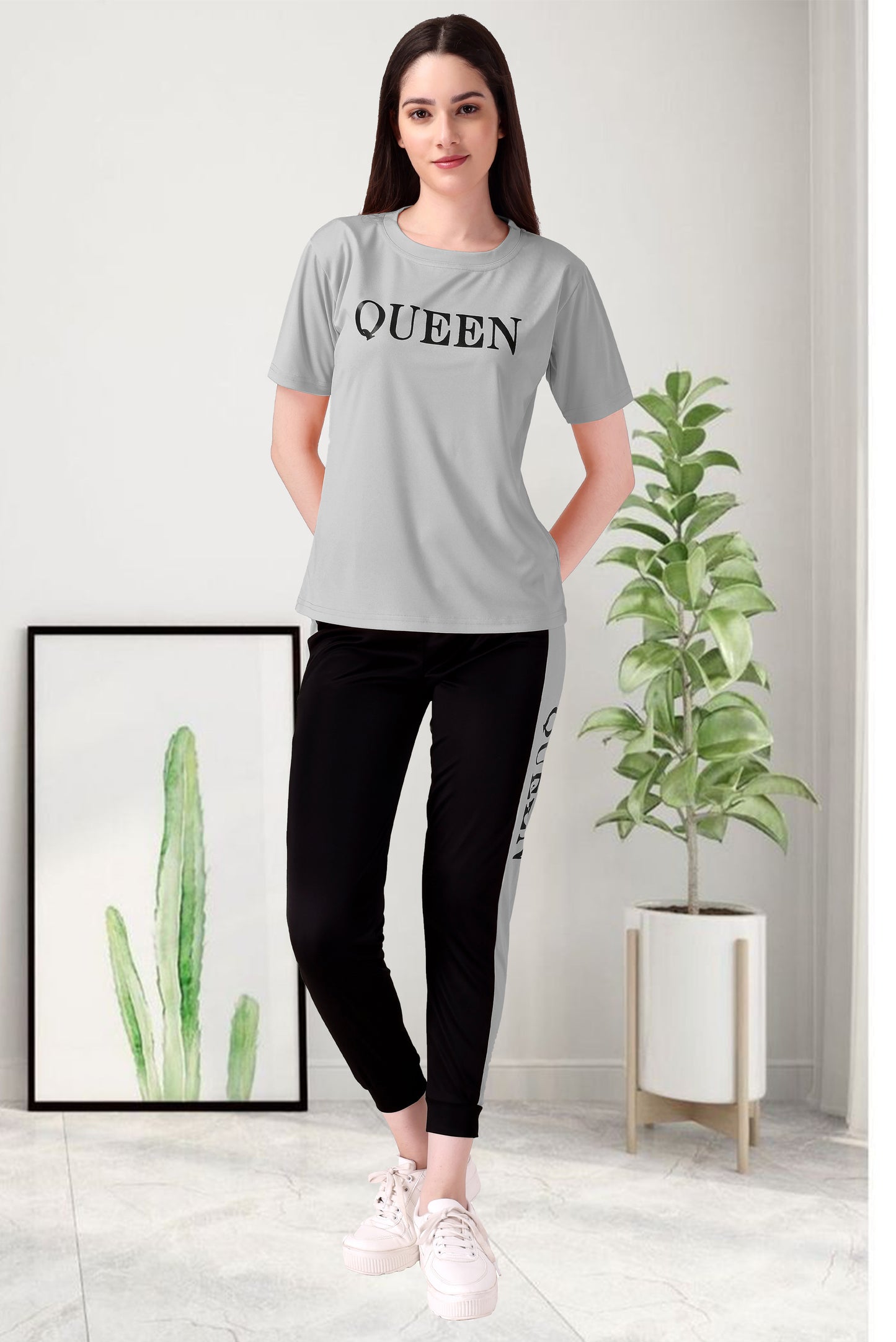 Queen Grey Tracksuit for Women | Sleek & Sophisticated Activewear in Modern Grey