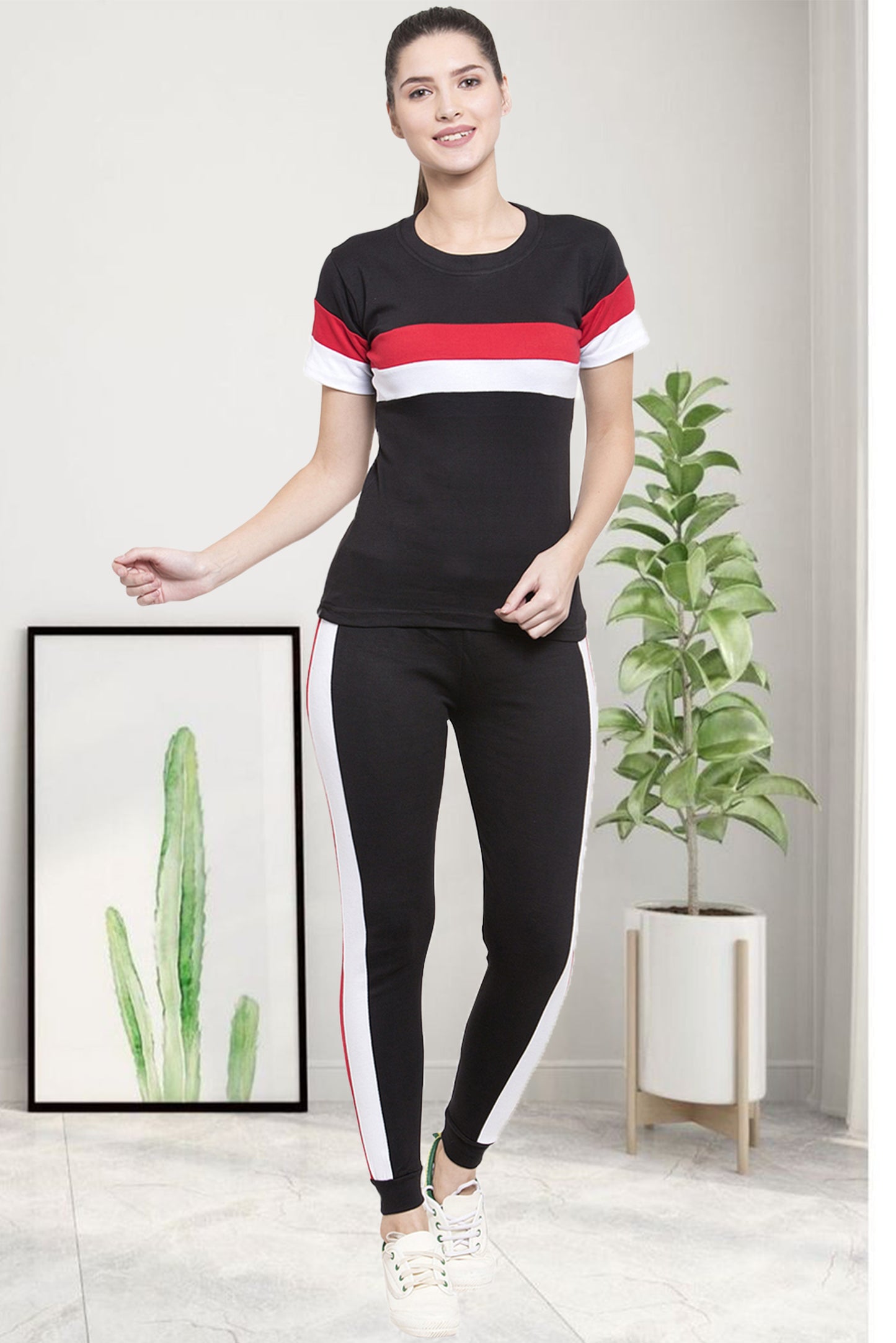 Zara Half Black Tracksuit for Women | Chic & Comfortable Two-Tone Activewear