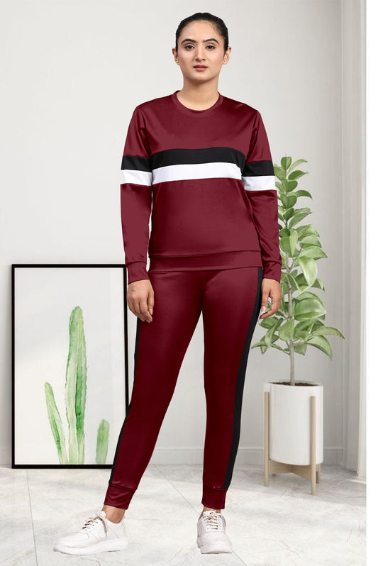 Zara Full Maroon Tracksuit for Women | Luxe & Cozy Activewear in Rich Maroon