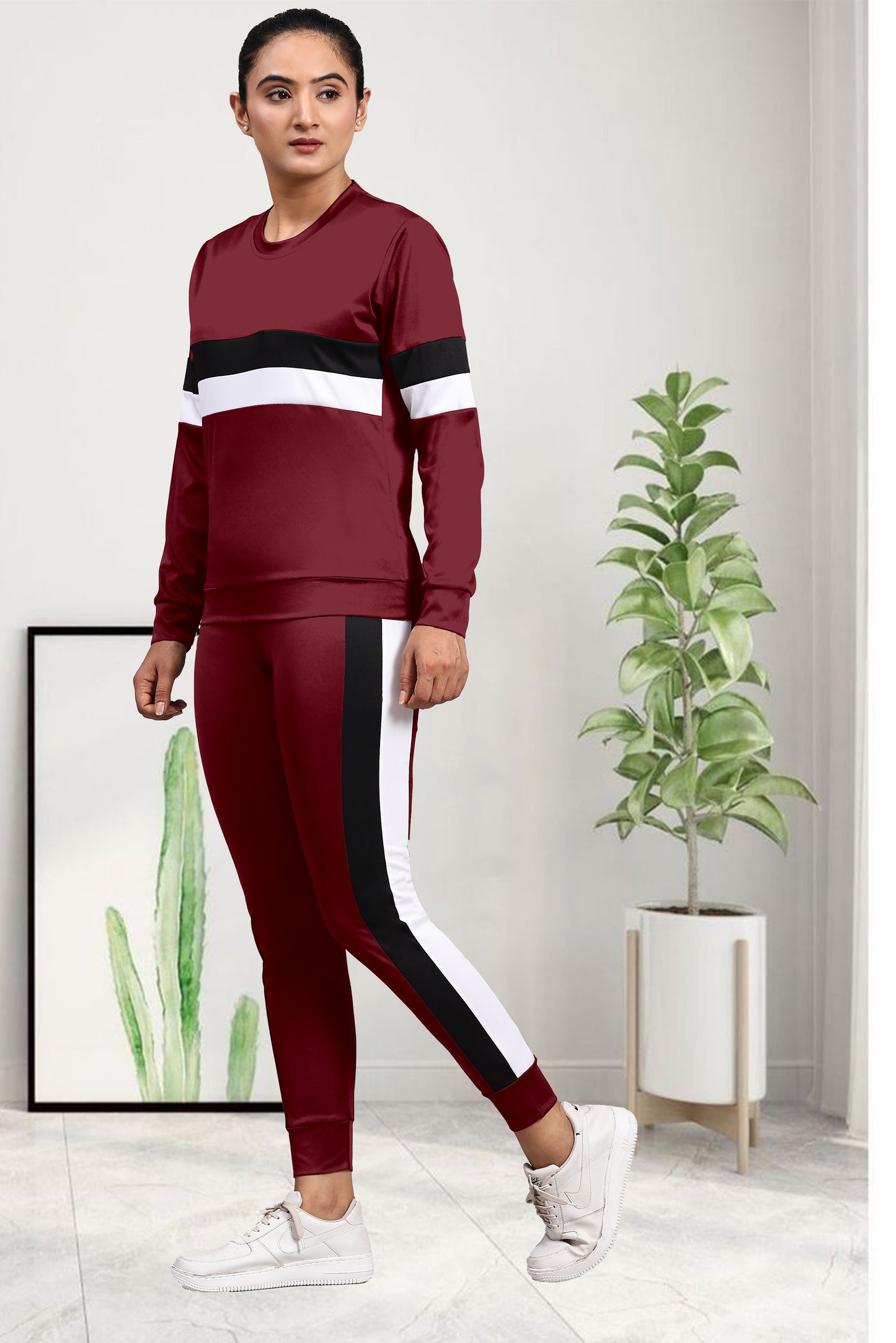 Zara Full Maroon Tracksuit for Women | Luxe & Cozy Activewear in Rich Maroon